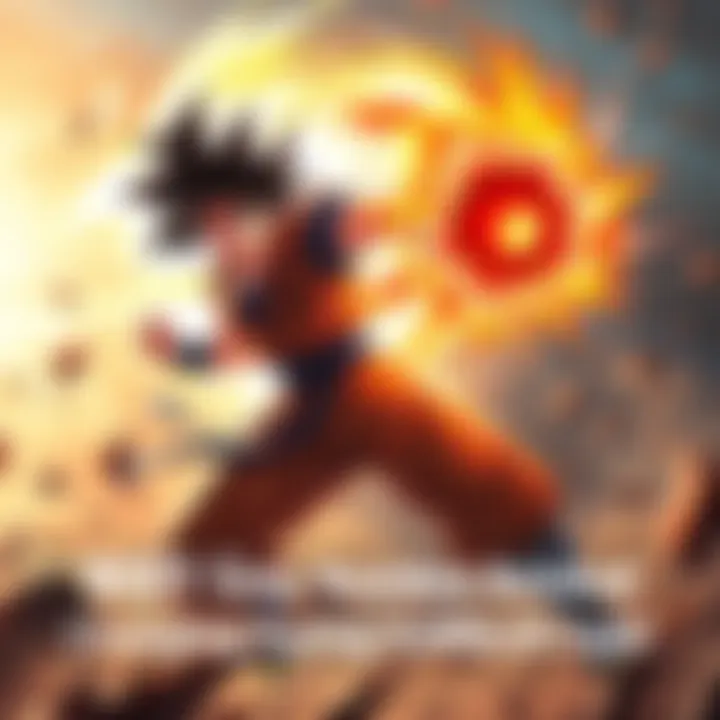 Goku battling Jiren in SSBKKx20 form Goku in his SSBKKx20 transformation, fighting against Jiren with energy aura around him, showcasing intense action