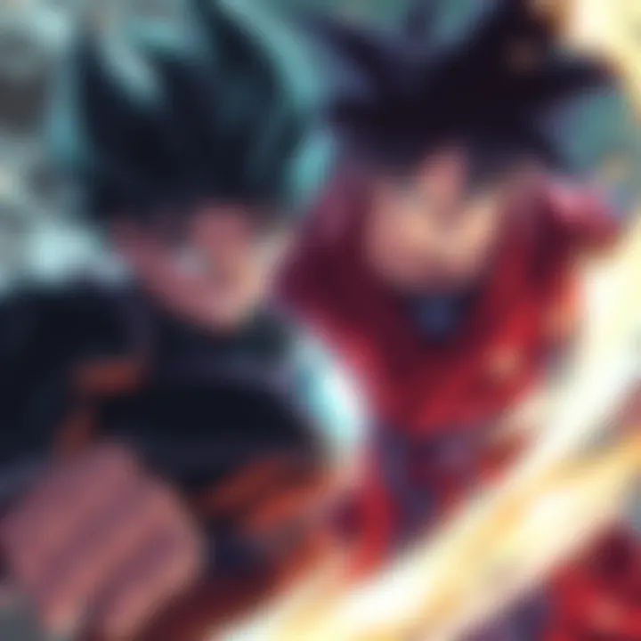 Goku Black and Broly Action Scene Goku Black and Broly preparing for battle with intense expressions and powers ready to unleash.