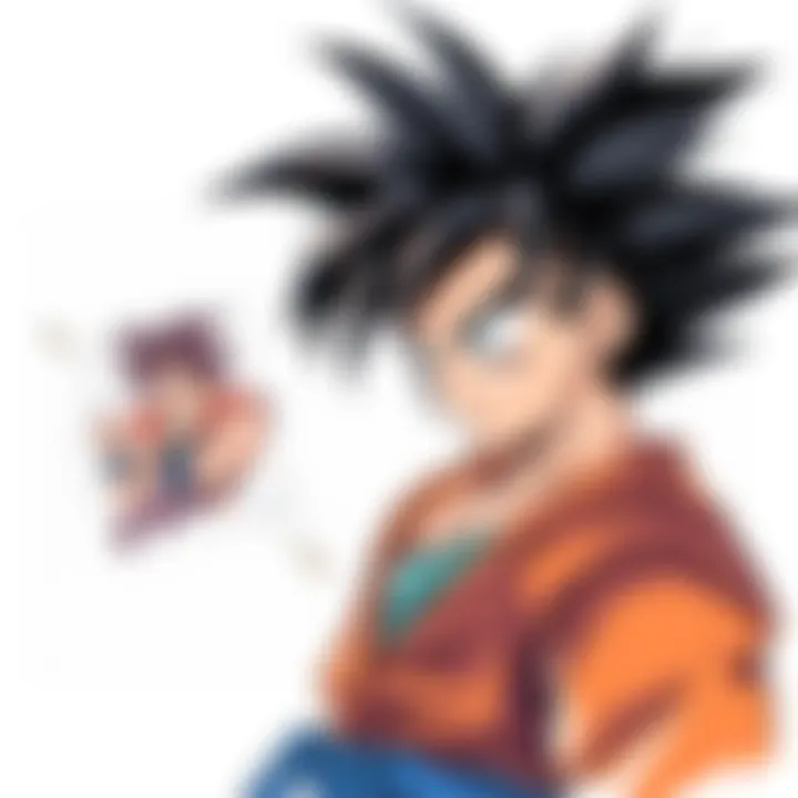An illustrated step-by-step guide showing how to draw Goku, highlighting key features and techniques for artists.