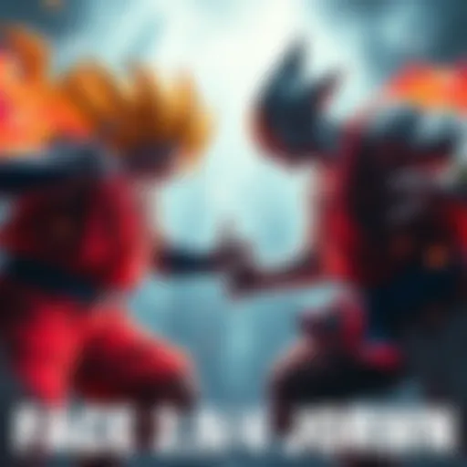 Goku and Jiren in Battle Goku and Jiren confront a team of four powerful opponents in a dramatic showdown