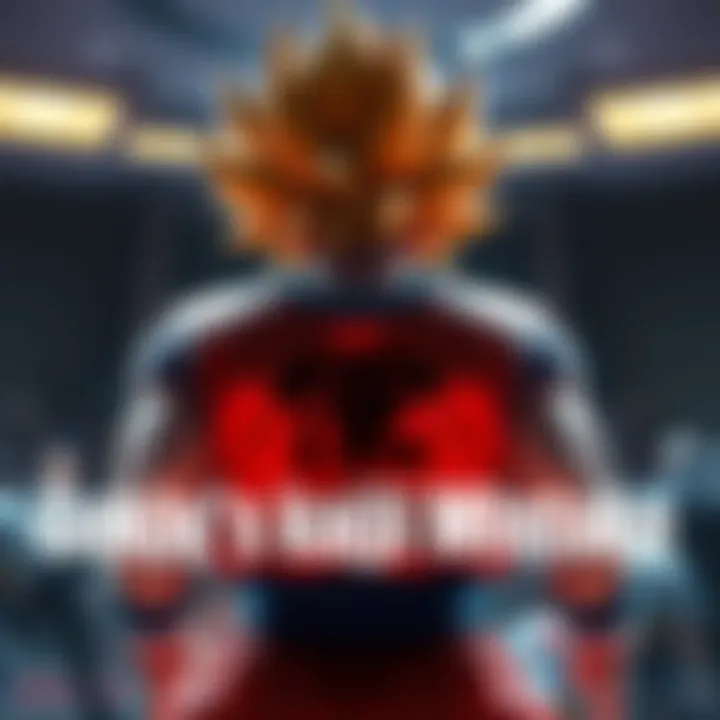 Goku with incorrect kanji on his back during a fight scene in Dragon Ball Super: Broly, showing 'Go' instead of 'kaiō'.