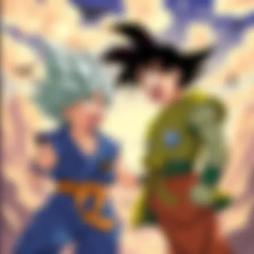 Goku and Piccolo in a playful scene Goku and Piccolo sharing a lighthearted moment during an adventure in Dragon Ball, capturing childhood nostalgia