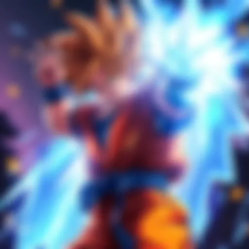 Goku in action Goku from Dragon Ball Z appears to be powering up, surrounded by energy and light, reflecting a debate about his powers in the community.
