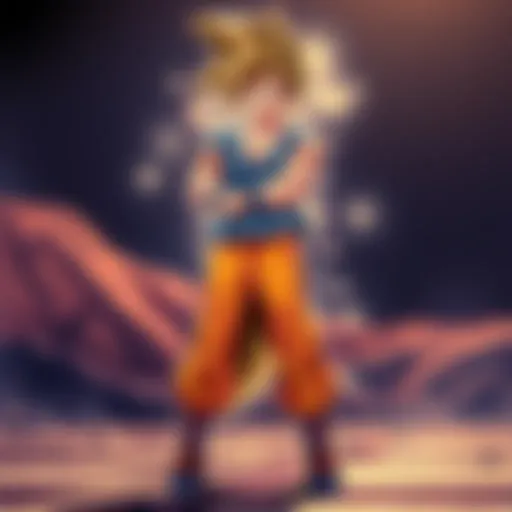 Goku's Shoes Change During SSG Goku standing in his Super Saiyan God form with new shoes, showing the transformation.