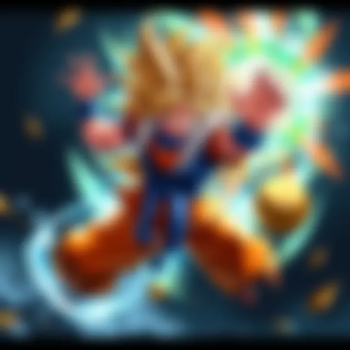 Goku in SS4 Daima Form Goku in his SS4 Daima form showcasing a mix of fighting styles and energy aura