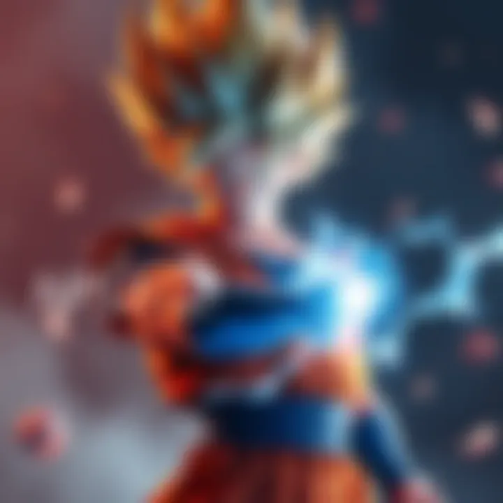 Goku showcasing his Super Saiyan form with energy radiating around him, representing a unique ability.