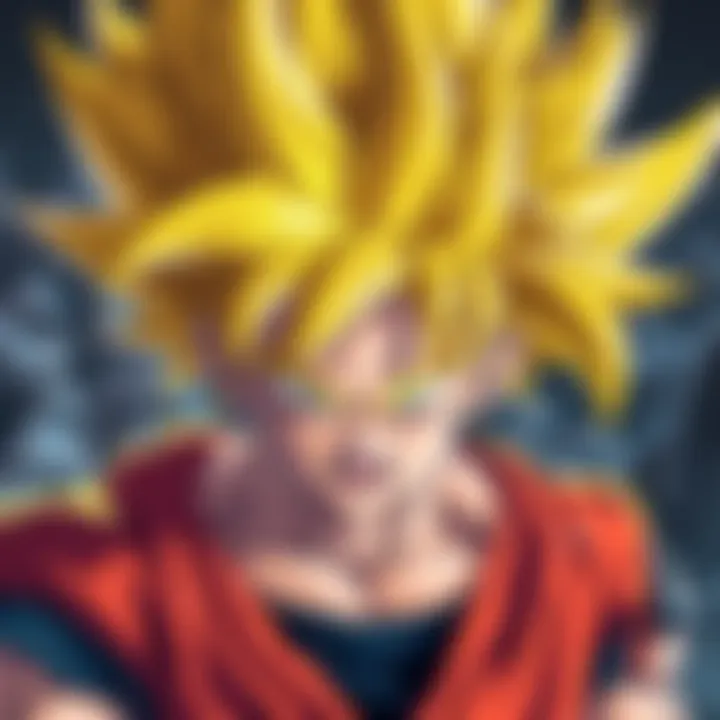 Goku transforming into Super Saiyan with bright golden hair and a fierce expression