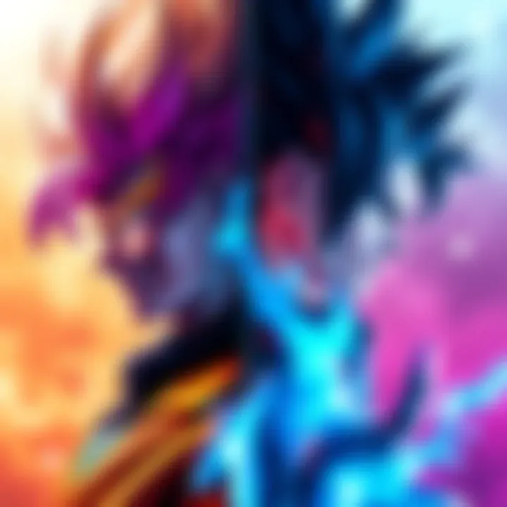 Goku's Two Forms Goku displayed in two distinct forms, showcasing his transition from a fierce warrior to a heroic figure, with vibrant colors reflecting his character evolution.