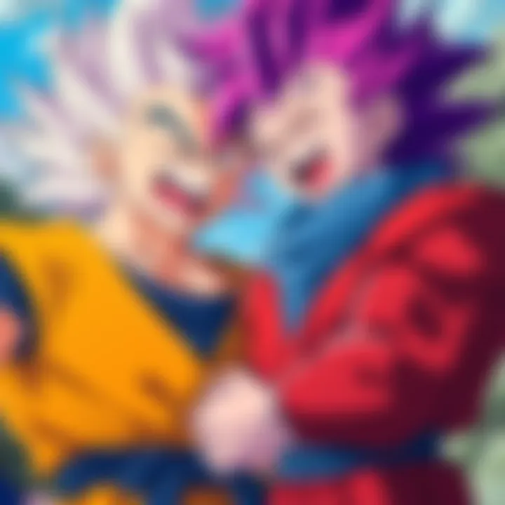 Goku and Vegeta share a funny moment, showcasing their playful rivalry