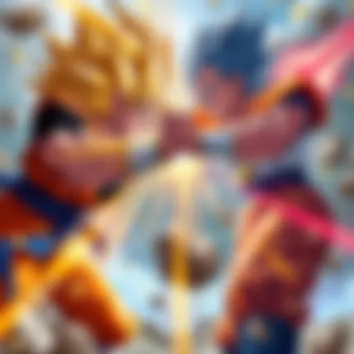 Goku and Vegeta exchanging powers in an intense battle scene from the Cooler movie.