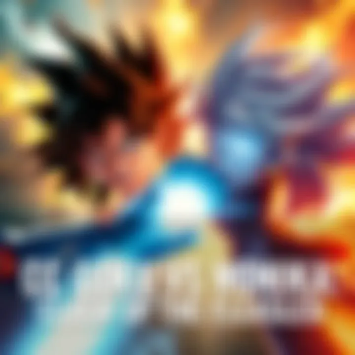 Goku and Monika Battle An intense face-off between CC Goku and Monika, showcasing their powers and determination in a dramatic setting.