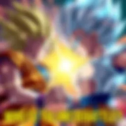 Goku and Vegeta in battle Goku using his Ultra Instinct power faces off against Vegeta in his Ultra Ego form, both warriors showing intense determination and power.