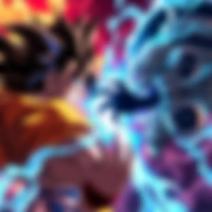 Goku and Yhwach preparing for battle, showcasing their unique powers and intense expressions