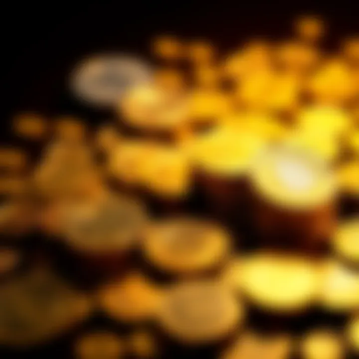 Gold Coins for Investment A collection of various gold coins displayed for investment evaluation