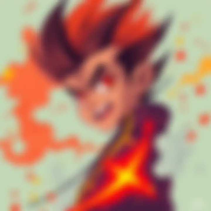A vibrant illustration of Gon created by Flambe, showcasing unique artistic style and techniques.