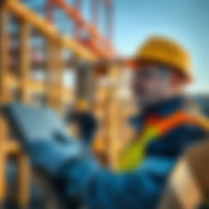 A worker examines a Good Panel during a construction project, highlighting its use in building applications.