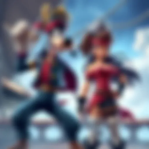 Goofy stands ready to battle Imu, while Nico Robin looks determined beside him, showcasing their strong bond in a pirate setting.