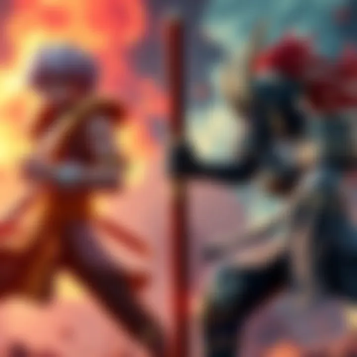 The Gorosei characters prepare for a battle, showing their strength and determination in a one-on-one matchup.