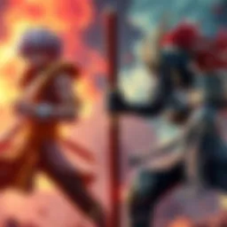 Gorosei in a Battle Stance The Gorosei characters prepare for a battle, showing their strength and determination in a one-on-one matchup.