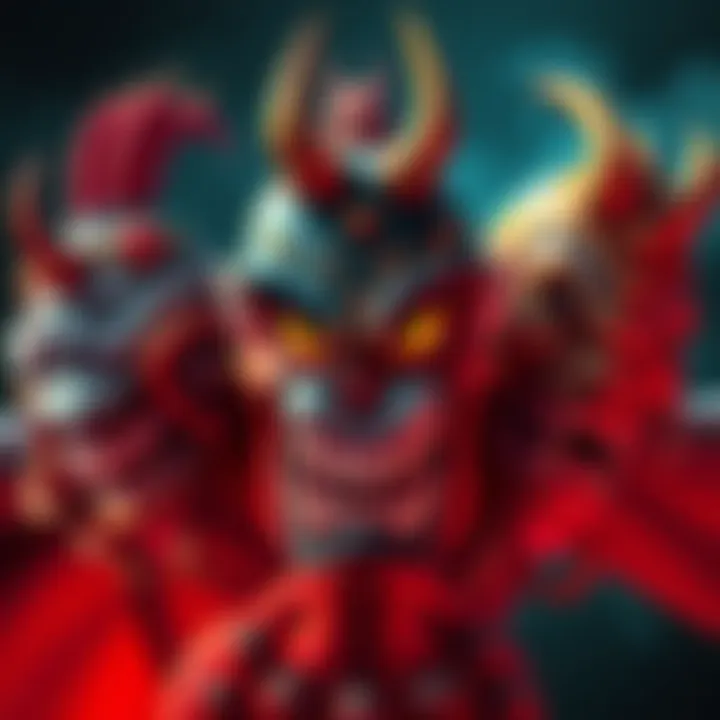 The Gorosei depicted as exaggerated villains, showcasing their sinister expressions and cartoonish features, contrasting with their previous complexity.
