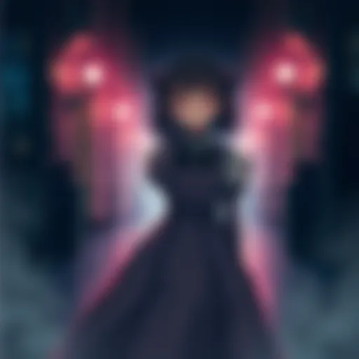 Gothic anime scene from Gosick A scene featuring a gothic-style girl in a vintage dress, surrounded by dark and mysterious settings reminiscent of the anime Gosick