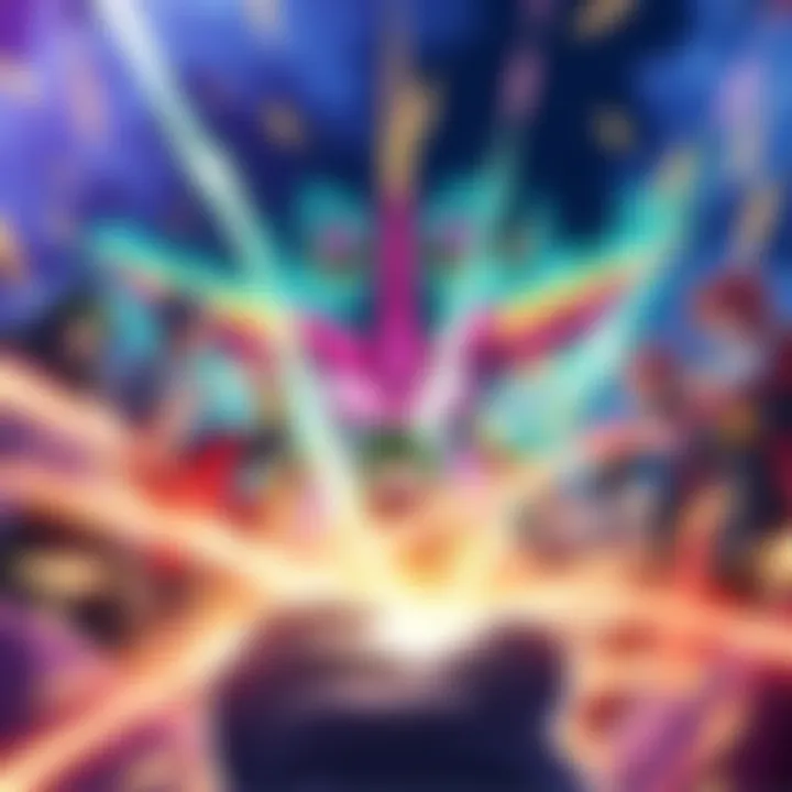 A colorful scene showing characters from the Granolah arc, with an exciting atmosphere hinting at upcoming animation, featuring dramatic poses and energy beams.