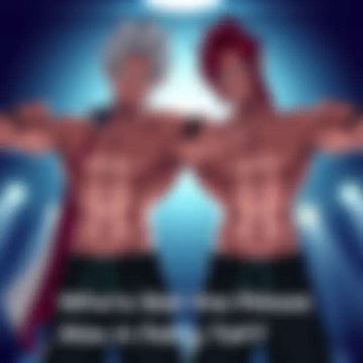 Gray and Elfman showcasing abs Gray and Elfman from Fairy Tail flexing their abs during a friendly competition