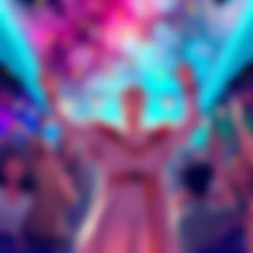 The Great Kingta celebrates his anime debut with fans cheering and vibrant colors in the background.