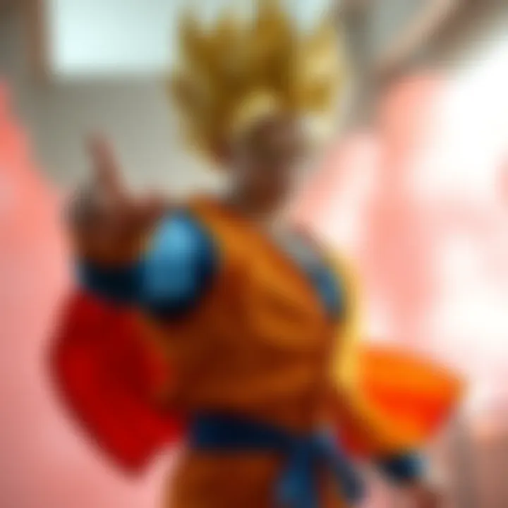 Great Saiyan Man striking a pose Great Saiyan Man in a dynamic pose, showcasing his colorful outfit and confident stance