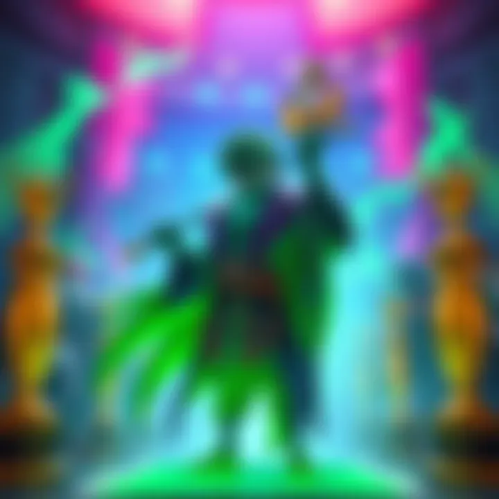 Green Mihawk standing proudly among other top characters in a ranking list.