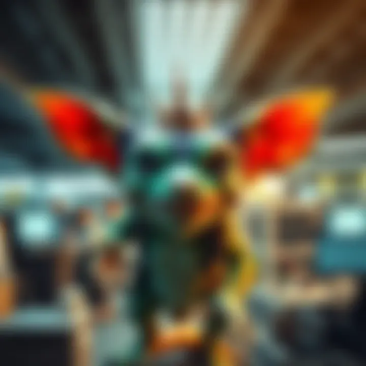 Gremlin causing chaos A mischievous gremlin disrupts a busy office setting, causing confusion among workers.