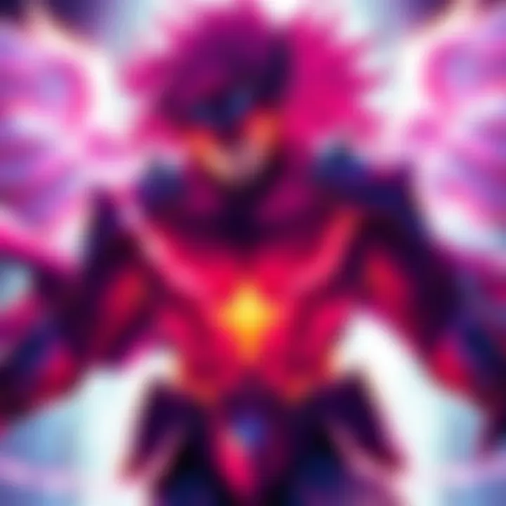Griffith Post-Rebirth A striking panel illustrating Griffith in a powerful pose after his rebirth, showcasing vibrant colors and detailed artwork, emphasizing his majestic presence.