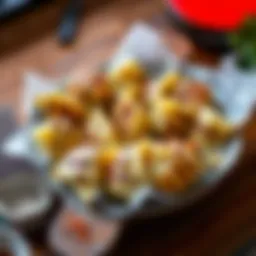 A plate of grilled dumplings surrounded by humorous comments from fans in online forums.