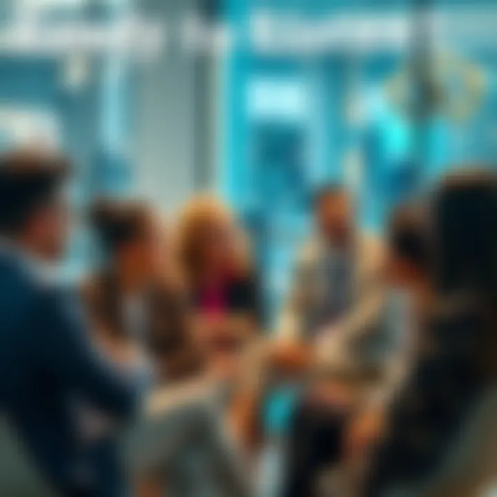 Group Discussion A group of diverse people sitting together, engaged in a lively conversation about important issues, sharing ideas and listening to each other.