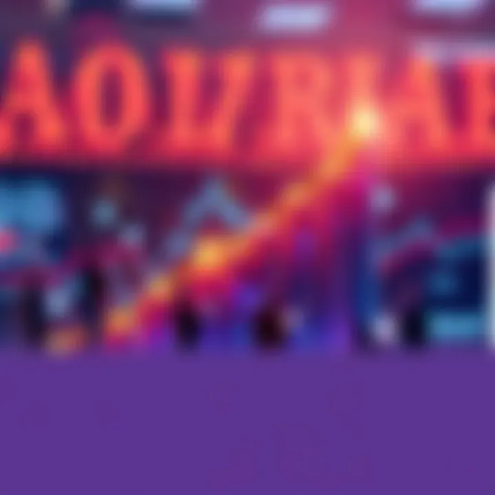 A graphic showing a rising graph with coins and people engaging in online discussions about coping strategies and trends.