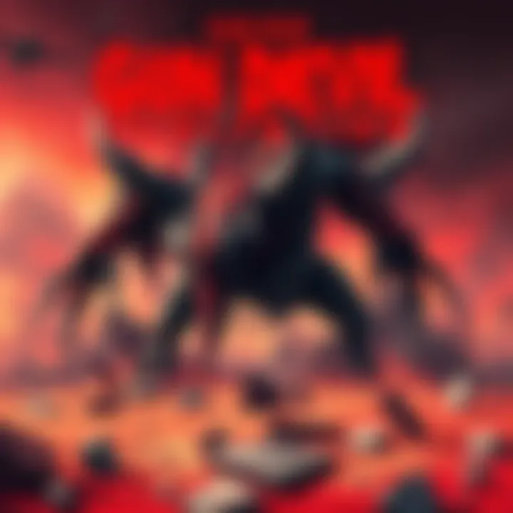 A depiction of the remaining 52% of the Gun Devil, showing fragments scattered in a battle-worn landscape, symbolizing lost power and future conflicts.