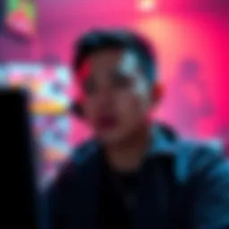 Gura appearing troubled during a live stream, with Biboo's silhouette in the background.