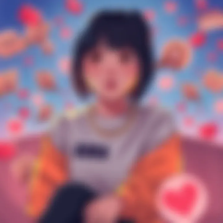 Gura, a popular VTuber, sitting with a serious expression, surrounded by fan art and discussion posts about her early graduation, reflecting on her decision.
