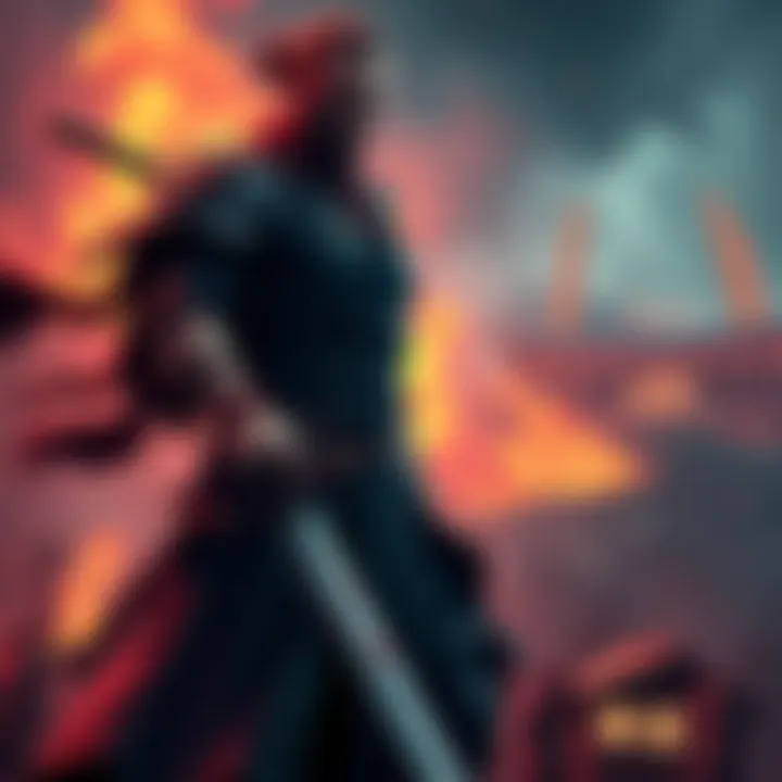 Guts preparing for battle Guts stands determined with his sword drawn, ready for an epic fight, showcasing his character transformation.