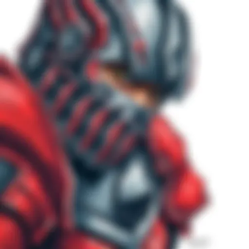 A close-up of a hand-drawn illustration showing Guts in detailed Berserker armor, showcasing intricate crosshatching techniques and a partially sketched facial expression.