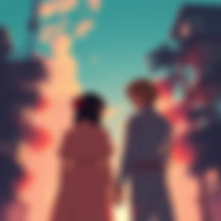 Guts and Casca standing side by side in a serene setting, looking hopeful and determined as they face the future together.