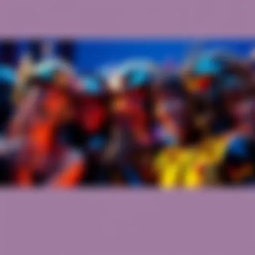 A group of fans expressing joy and sadness while discussing the Guyver series, showing their love for the franchise