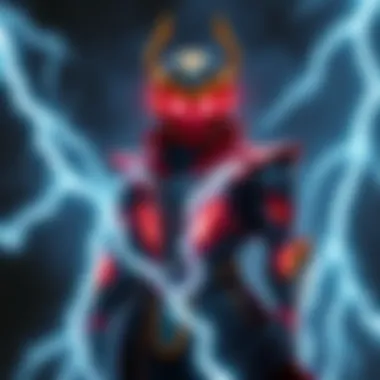 GV Kaido surrounded by black lightning GV Kaido stands confidently, surrounded by crackling black lightning, showcasing his power and intensity.