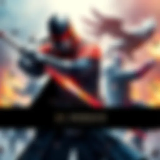 GV Newgate in battle stance GV Newgate showcases his swordsmanship in a fierce battle against powerful foes, surrounded by chaos.