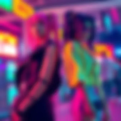 Bold Gyaru Style Showcase Neon and Mira showcasing confident gyaru fashion with vibrant colors and bold accessories.