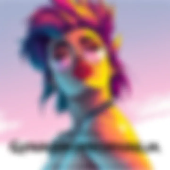 A fictional character with both male and female traits, showcasing a blend of masculine and feminine elements in a colorful, dynamic pose.