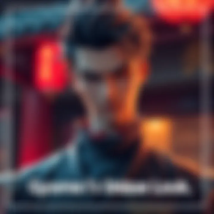 Gyomei showcasing a distinct appearance in a dramatic scene, emphasizing his character design and artistic details.