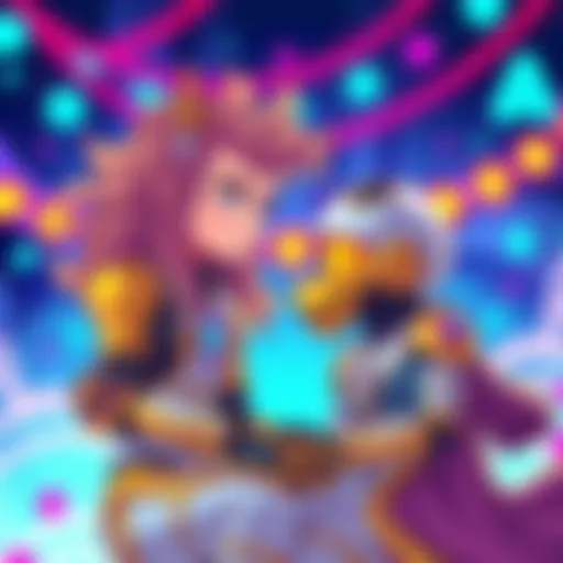 Illustration of Gyro Zeppeli and Botaro sharing a moment, showcasing their friendship and bond in a colorful setting