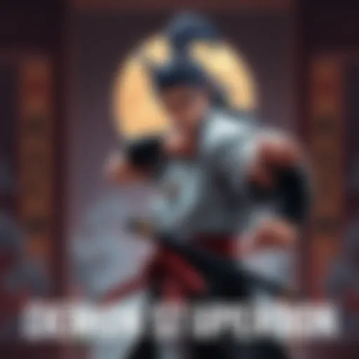 Gyutaro stands confidently with a fierce expression, showcasing his unique fighting stance and traditional attire, emphasizing his menacing presence.