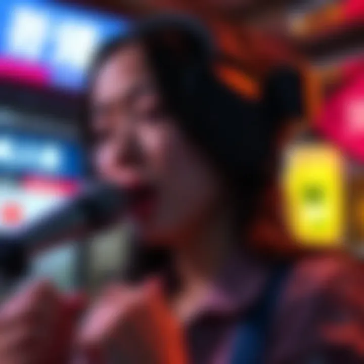 Haachama singing emotionally during her English karaoke stream with tears in her eyes.